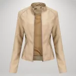 Sophia&trade; Kasdienė odinė striukė - Abrikosinė / L
