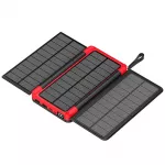 Lauko sulankstomas didelės talpos saulės įkroviklis - Raudona / 10000mAh