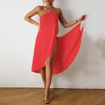 Apvyniojama suknelė moterims - Raudona / 3XL