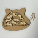 Medinė kačiukų dėlionė - Akrobatinės katės