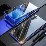 Grūdinto stiklo dvipusis telefono dėklas (Samsung modeliui) - Mėlyna / S22