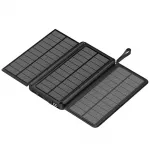 Lauko sulankstomas didelės talpos saulės įkroviklis - Juoda / 10000mAh