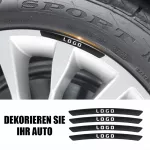 Dekoratyviniai lipdukai automobilių ratlankiams (4 vnt.) - Juoda / Corvette