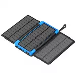 Lauko sulankstomas didelės talpos saulės įkroviklis - Mėlyna / 10000mAh
