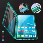 Grūdinto stiklo dvipusis telefono dėklas (Samsung modeliui) - Žalia / S21FE
