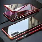 Grūdinto stiklo dvipusis telefono dėklas (Samsung modeliui) - Raudona / S20ultra