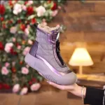 Vandeniui atsparūs &scaron;ilti žieminiai batai moterims - Violetinė / 35