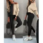 Laisvalaikio kostiumėlis moterims - Smėlio - Juoda / XXL