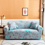 Elastix&trade; - universalus sofų užvalkalas - Mėlynas ra&scaron;tas / Dvivietė (145-185 cm.)