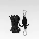 StrongLine&trade; vėjui atsparus lynas su skriemulio reguliavimu - Juoda ( 2 vnt.) / L (6MM X 5M)