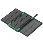 Lauko sulankstomas didelės talpos saulės įkroviklis - Žalia / 10000mAh
