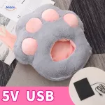 Pėdų &scaron;ildytuvas &scaron;iltoms pėdoms ir komfortui - Pilka letenėlė 5V (USB tipo)