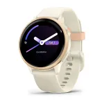 I&scaron;manusis laikrodis Garmin v&iacute;voactive 6, 42 mm, metalinis &scaron;viesiai rožinis apvadas, kreminis dirželis (010-02985-05)