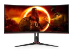 Lenktas žaidimų monitorius AOC CU34G2XPD/BK, 34", Wide Quad HD, VA, 180 Hz, juodas su raudonu