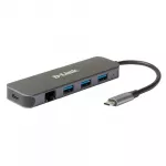 D-Link DUB-2334 USB-C 1000MBit Adapteris USB-Hub