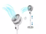 Stovas ventiliatorius Ronic Zyle INCA +Akumuliatorinis BLDC variklis 5 lygiai LED Balti
