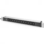 DIGITUS PDU 1U 12xC13 i&scaron;ėjimai 230V/16A Juodi