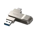 USB atmintinė Lexar JumpDrive Dual Drive D40E, 128 GB, USB-C ir USB-A, sidabrinė (LJDD40E128G-BNSNG)