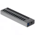 Delock I&scaron;orinis SuperSpeed USB &scaron;akotuvas su 13 prievadų + jungiklis