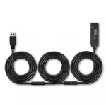 USB kabelis Lindy USB-A - USB-A 20 m Juodas (43375)