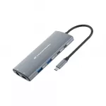 HUB USB Conceptronic 10-1 dokas USB-C->HDMI/2xUSB-C/3xUSB-A/+ 20cm laidu