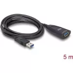 USB laidas Delock USB-A - USB-A 5 m Juodas (83089)