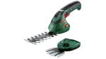 Akumuliatorinės krūmų ir žolės žirklės Bosch Isio, 3,6 V, 8 cm ir 12 cm a&scaron;menys, su krovikliu, žalios (0600833108)