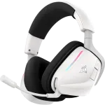 Žaidimų ausinės Corsair VOID WIRELESS v2, Dolby Atmos, Bluetooth, baltos su juoda (CA-9011393-WW)