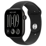 I&scaron;manusis laikrodis Apple Watch Series 12 GPS, 42 mm, juodas aliuminio korpusas su juoda sportine apyranke, S/M (MJEA4ZR/A)