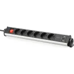 DIGITUS 6 lizdų biuro elektros juosta su 3 USB jungtimis (DA-70624)