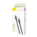Baseus Type-C - Type-C kabelis Cafule PD2.0 60W Flash įkrovimas (20V 3A) 1m Juodas/Pilkas (CATKLF-H91)