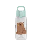 Vaiki&scaron;ka gertuvė SIGG VIVA ONE Brown Bear, 0,5 l, skaidri su mėtiniu dangteliu (6206.40)