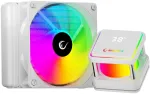 Vandens au&scaron;inimo sistema Rampage Infinite V120 ARGB su temperatūros ekranu, balta (INFINITEV120-WHITE)