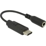DELOCK garso adapteris USB Type-C -> 3,5mm ki&scaron;tukas/ki&scaron;tukas 0.14m Juodas