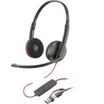 Poly Blackwire 3220 USB-A/C 8X2J9A6 Juodas (Bulk)