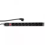 19" maitinimo juosta LogiLink, 9 lizdai, su jungikliu, 1U (PDU9C02)