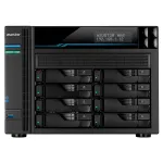 NAS serveris Asustor Lockerstor 8, 8 skyrių, Intel Atom C3538, 8 GB DDR4, 2x 10GbE + 2x 2,5GbE (AS6508T)