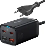 GaN įkroviklis Baseus GaN3 Pro 65W, 2x USB-C, 2x USB-A, juodas (CCGP040101)