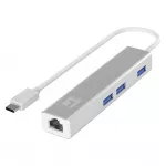 LevelOne adapteris GigaBit USB-C3.0->RJ45/3xUSB-A3.0 1Gbps