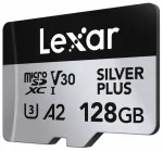 Atminties kortelė Lexar Professional Silver Plus microSDXC 128 GB, A2 V30 U3 (LMSSIPL128G-BNANG)