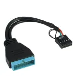 Vidinis USB adapteris Inter-Tech, USB 3.0 19 kontaktų į USB 2.0 9 kontaktų, 0,15 m (88885217)