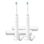 Elektriniai dantų &scaron;epetėliai Philips Sonicare 3100, balti, 2 vnt., su kelioniniais dėklais (HX4072/41)