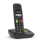 Belaidis DECT telefonas su dideliais mygtukais Gigaset E290A, su autoatsakikliu, juodas (A5B00101047971)