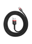 Baseus Micro USB Cafule kabelis 2.4A 1m Raudonas + Juodas (CAMKLF-B91)