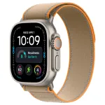 I&scaron;manusis laikrodis Apple Watch Ultra 4 GPS + Cellular, 49 mm, natūralus titanas, smėlio ir oranžinė Trail Loop apyrankė (MJAJ4QF/A)