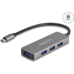 Delock 4 prievadų USB 5 Gbps &scaron;akotuvas su USB Type-C jungtimi