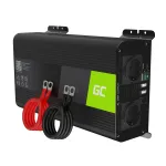 Įtampos keitiklis Green Cell 12 V &rarr; 230 V, 1000 W / 2000 W, gryna sinusoidė (INVGC09)