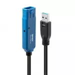 USB kabelis Lindy USB-A - USB-A 15 m Juodas (43229)