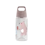 Vaiki&scaron;ka gertuvė SIGG VIVA ONE Bear Family, 0,5 l, skaidri su rožiniu dangteliu (6206.30)