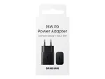 Įkroviklis Samsung 15 W, USB-C, be laido, juodas (EP-T1510NBEGEU)